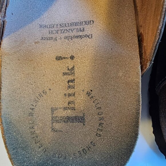 Think! Women's Slip On Clogs Leather Brown Comfort Casual Size 41 US 10 - Picture 7 of 12